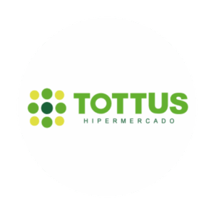 TOTTUS Hipermercado logo: green wordmark with a grid of green and yellow dots to the left.